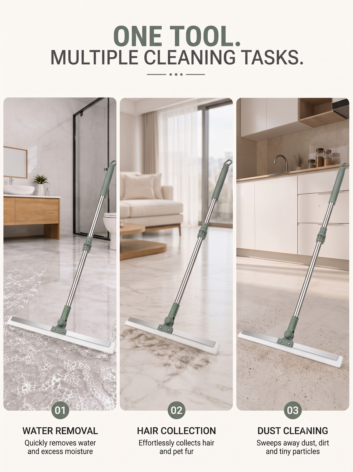 3-in-1 Magic Broom - Multipurpose Sweeper, Wiper & Scrubber
